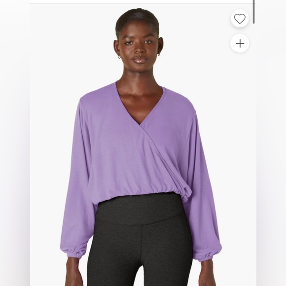 Beyond Yoga Tops - Beyond Yoga Women's Wrapped Up Pullover purple small